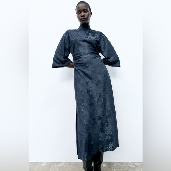 Zara JACQUARD KIMONO DRESS - Picture 3 of 14